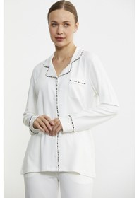 Resim Sementa Düz Renk Gömlek Model Pijama Takım - Kemik Kemik 