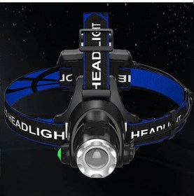 Resim Monozone 6000lümen Kafa Feneri Kamp Tepe Lambası Balıkçılık Siyah - Mavi 