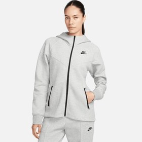 Resim Nike Sportswear Tech Fleece Windrunner Kadın Gri Eşofman Üstü 