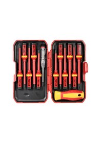 Resim Lemestar 1000v Yalıtımlı 13 Parça Manyetik Uçlu Değiştirilebilir Tornavida Seti - Elektri,çok Renkli 