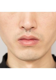 Resim Paslanmaz Çelik Burun Fake Piercing Septum Mıknatıslı Ecp01 