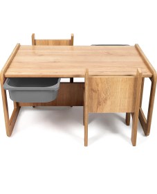 Resim Bees Store 2 Kişilik Çekmeceli Oyun, Aktivite, Etkinlik Masası, Ceviz-Gri, 18MM Mdf 