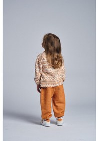 Resim Miababy Etnik Desen Pantolon Kanguru Cep 2 Li Takım Oranj 