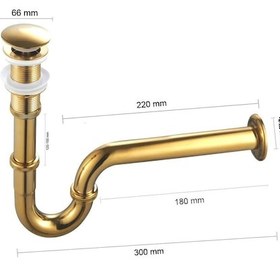 Resim Fause Pop-up Basmalı Paslanmaz Çelik Metal Lavabo Sifonu Gold Ksf101-g Altın 