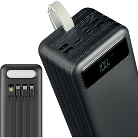 Resim Powerway TX60 Siyah 60000 Mah Çoklu Çıkış Dijital Göstergeli Ekstra Kablolu Powerbank 