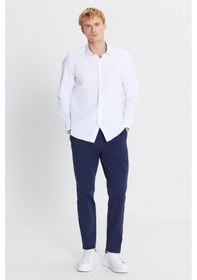 Resim AC&Co / Altınyıldız Classics Erkek Lacı Pamuklu Slim Fit Dar Kesim Yan Cepli Casual Esnek Pantolon Lacı 