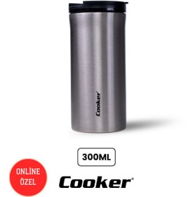 Resim Cooker 0.30 LT Paslanmaz Çelik Termos Ofis Piknik Mama Termosu 