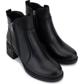 Resim Tamer Tanca Kadın Hakiki Deri Siyah Deri Topuklu Bot 1065 2700 Bn Bot SK25-26 Sıyah Dr 