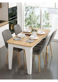 Resim Kuzeylife Venezia Yemek Masası Safir Meşe Meşe 