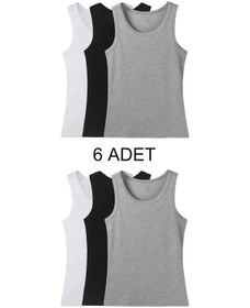 Resim 6'lı Paket Karışık Renk Pamuklu Erkek Atlet 2 Çift Çorap Hediyemizdir 001 