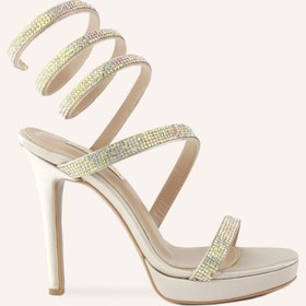 Resim Marcatelli Şampanya Makaron Platform Topuklu Sandalet 