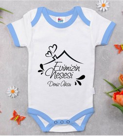 Resim Bitmeyenkartus Bk Kids Kişiye Özel Mavi Bebek Body Zıbın - Model 91 Çok Renkli 