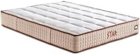 Resim Niron Yatak Star 140x200 cm Çift Kişilik NMS Yaylı Saten Kumaşlı Full Ortopedik Sert Krem Bordür 