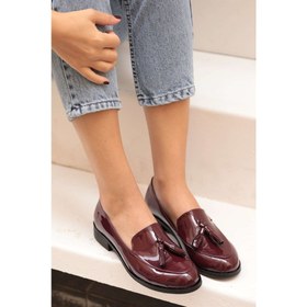 Resim Mio Gusto Iris Bordo Rugan Oxford Ayakkabı 