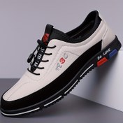 Resim 1 çift Erkek Moda Sneaker - Günlük Kullanım için Elastik Bant Kapatmalı, Düz Renk, Mikrofiber Sentetik Üst, Sahte Astar, Kauçuk Taban, Yuvarlak Burunlu Spor Ayakkabı - İlkbahar/Sonbahar Koleksiyonu 