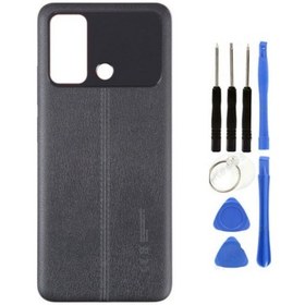 Resim Xiaomi Poco Pocophone C55 Uyumlu Full Kasa Arka Pil Kapağı Siyah + Tamir Seti Çok Renkli 
