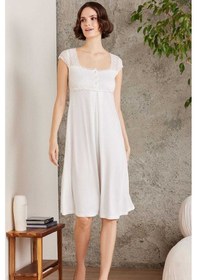 Resim Pierre Cardin 4005 Hamile Lohusa Sabahlıklı Gecelik Takım-ekru 