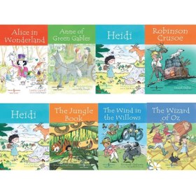 Resim TÜRKİYE İŞ BANKASI KÜLTÜR YAYINLARI Heidi - Peter Pan - Robinson Crusoe - Alice In Wonderland - The Jungle Book / 8 Kitap Set- Ingilizce 