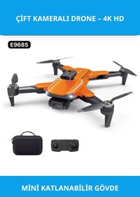 Resim Letsii E968S Çift Kameralı Katlanabilir UFO Drone 4K HD 