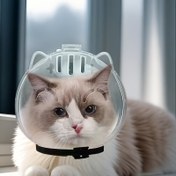 Resim 1 adet Ayarlanabilir Şeffaf Kedi Kaskı - Anti-Bite/Lick, Nefes Alabilen Pet Uzay Kapağı, Banyo ve Bakım için Çizilmeye Dayanıklı Küresel Tasarım, Elizabethan Kollarına Alternatif, Kedi Aksesuarları 