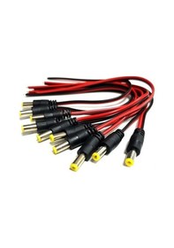 Resim Kablolu Enerji Soketi Power Jack Güç Konnektörü Siyah-kırmızı Erkek 