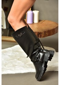 Resim Fox Shoes R518296309 Siyah Fermuarlı Kadın Çizme Siyah 