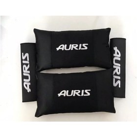 Resim Toyota Auris Nakışlı Deri 1 Çift Boyun Yastık Ve 1 Çift Kemer Ped 