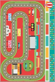 Resim NORELLAHOME Yarış Pisti Desenli Çocuk Halısı Kaymaz Taban Yıkanabilir Araba Yol Halısı Oyun Halısı 