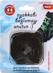 Resim Magic Locks Akılı Elastik Yassı Bağcık-Haki Haki 
