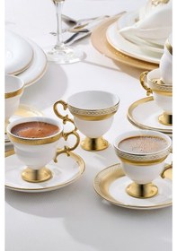 Resim Aryıldız Majesty 6 Kişilik Kahve Fincan Takımı Gold 