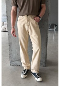 Resim Erkek Regular Jean Pantolon Bej 