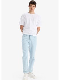 Resim DeFacto %100 Pamuk 90's Slim Fit Dar Kalıp Yüksek Bel Dar Paça Jean Pantolon E7281AX25SMNM63 