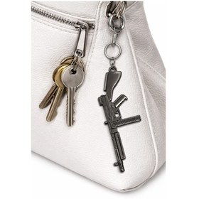 Resim Unisex Metal Taktik Tasarım Anahtarlık Gümüş Renk Dayanıklı Aksesuar 