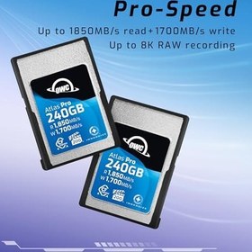 Resim OWC 240GB Atlas Pro Yüksek Performanslı Cfexpress 4.0 Tip A Hafıza Kartı Profesyonel Sınıf, 1850MB/s'ye kadar Okuma ve 1700MB/s Yazma Hızı 