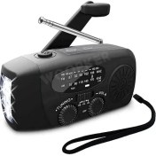Resim Ganbao Siyah Yükseltme Çok Fonksiyonlu Radyo El Krank Güneş USB Fm/ Am/noaa Wb Hava Radyoları Acil Durum El Feneri Torch Güç Bankası (Yurt Dışından) 