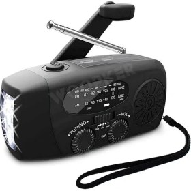 Resim Ganbao Siyah Yükseltme Çok Fonksiyonlu Radyo El Krank Güneş USB Fm/ Am/noaa Wb Hava Radyoları Acil Durum El Feneri Torch Güç Bankası (Yurt Dışından) 