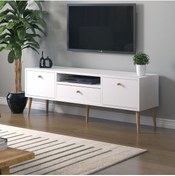 Resim Mbes Mobilya Beyza Ahşap Ayaklı 140 Cm Beyaz Tv Sehbası 