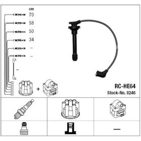 Resim Ngk-8246 Rc-he64 Ateşleme Kablosu 32722p2t000 32722p2t000 