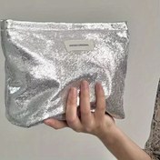 Resim Parlak El Çantası Yeni Büyük Kapasiteli Makyaj Çantası Tuvalet Malzemeleri Düzenleyici Kılıf Basit Taşınabilir 