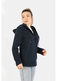 Resim Kadın Kapüşonlu Lacivert Sweatshirt Lacivert 