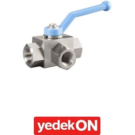 Resim Hidrolik 3-Yollu Ağı 316-L Paslanmaz Küresel Vanalar (L-Tipi) - Viton 