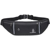 Resim Fosenze Slim Siyah Outdoor Spor Bel Çantası - Su Geçirmez, Kulaklık Delikli, Mini Telefon Çantası Unisex Siyah 