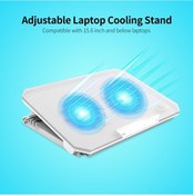Resim Monyee 15.6 İnç Altı Dizüstü Bilgisayarlar İçin 4 Kademeli Ayarlanabilir Çift Fanlı Beyaz Laptop Soğutucu Standı 