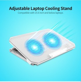 Resim Monyee 15.6 İnç Altı Dizüstü Bilgisayarlar İçin 4 Kademeli Ayarlanabilir Çift Fanlı Beyaz Laptop Soğutucu Standı 