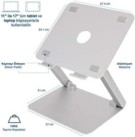 Resim iDock N16-2 Ağır Büyük Alüminyum Stabil Macbook Notebook Tam Ayarlı Stand 11" - 17.3" 