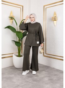 Resim Nevayla Moda Mevsimlik Modal Kumaş Takım - T114 Haki 