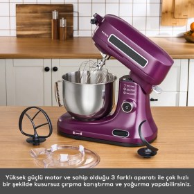 Resim Karaca Pro Artisan Zaman Ayarlı Tartılı Mutfak Şefi Royal Berry 1600 W 5 Litre 