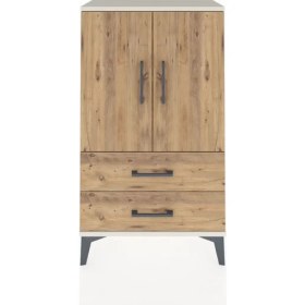 Resim Dienni Arges Komodin 2 Raflı 2 Çekmeceli 2 Kapaklı 60X30X106 Aytaşı-Çam 