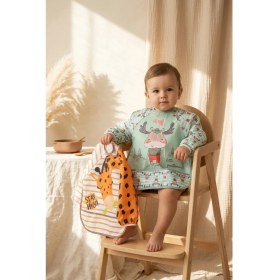 Resim Babydonat 2'li Paket Sıvı Geçirmez Uzun Kollu Çocuk Mama Önlüğü 6-24 Ay - Blw Uyumlu, Dökülme Önleyici Cepli, Leke Tutmaz Mama Önlüğü Seti 