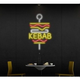 Resim Kebab Yazılı Ve Şekilli Neon Tabela Sarı 